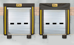 Industrial Series | Deep Ribbed Steel commercial garage door Model 524V in White with windows