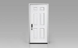 Steel Entry Door solid in White Design ST6800