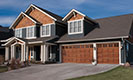 Clopay Wood Classic Collection - Model 44 Design with Short Panels and Stockton Short Windows - Teak 